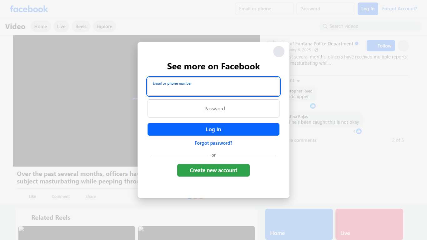 Over the past several months, officers have received multiple reports of a subject masturbating while peeping through the window of a woman living in an apartment in the 11600 block of Cherry Avenue. The suspect was identified as Joseph Ryan Felix (38 years old) and arrested on February 6, 2025.   After his arrest several videos of victims unknowingly being recorded were found on his cell phone.   Felix has had numerous prior arrests for a variety of sexual-related crimes.   If you have any addi